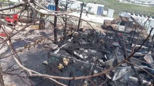 حريق فى إحدى خيم النازحين السوريين ادى الى وفاة طفل