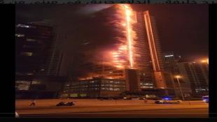 بالقرب من برج خليفة... اندلاع حريق في مبنى من 35 طابقاً في دبي