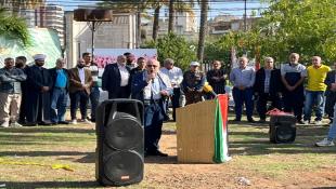 بالصور:  الترياقي شارك في صيدا  في الوقفة التضامنية مع فلسطين التي نظمها اتحاد عمال فلسطين
