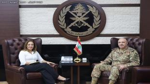 قائد الجيش اللبناني العماد جوزاف عون استقبل النائب في البرلمان الفرنسي السيدة Amélia Lakrafi والبحث تناول الاوضاع العامة