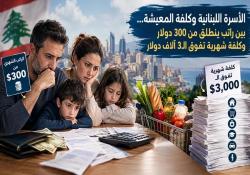 الأسرة اللبنانية وكلفة المعيشة... بين راتب ينطلق من 300 دولار وكلفة شهرية تفوق الـ3 آلاف دولار