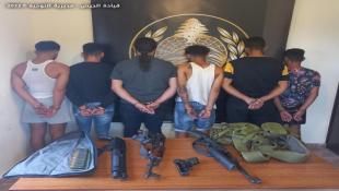 بالصور : الجيش اللبناني : توقيف  لبناني وخمسة فلسطينيين في مدينة صيدا