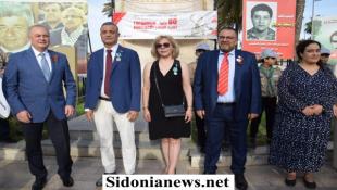 بالصور: السفير الروسي يحيي في صيدا ذكرى الانتصار على النازية في الحرب العالمية  :  حفل خطابي في مركز معروف سعد  وأكاليل زهر في ساحة شهداء صيدا