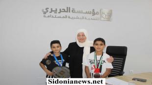 بالصور : بهية الحريري باركت للبطلين آدم وأمير أحمد السن احرازهما المركزين الثالث والخامس في بطولة العالم للفنون القتالية المختلطة "MMA"