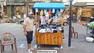 بالصور : تنظيم البسطات الثابتة في السوق التجاري لمدينة صيدا بشكل موحّد ومرتب بعد إزالة المخالفات