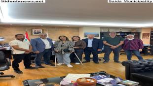 رئيس بلدية  صيدا  م. مصطفى حجازي إستقبل وفد  جمعية   "Up.Handi.Cup "برئاسة السيدة مزين صباغ  وتسلم منها  دعوة لمهرجان "PADEL ON THE WHEELS"