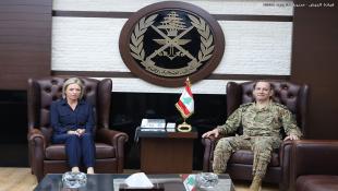 قائد الجيش العماد رودولف هيكل بحث مع  جينين بلاسخارت والبحث تناول الاضاع العامة في لبنان والمنطقة