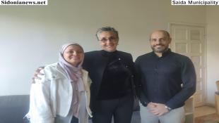 رئيس لجنة البيئة في بلدية صيدا الأستاذ يوسف طعمة والسيدة أماني أبوزينب زارا النائب د. نجاة عون صليبا للتشاور في مقترحات مشاريع بيئية لصيدا