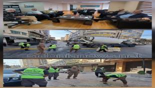 بالصور: م.حجازي : فرق طوارىء بلدية صيدا قامت بتسكير حفر شوارع في السوق التجاري بالباطون المقدم من شركة معطي غروب إستجابة لطلب جمعية التجار