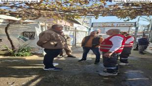 بالصور: جولة ميدانية مشتركة لبلدية صيدا ووفد وحدة الحد من مخاطر الكوارث والصليب الأحمر  اللبناني للإطلاع على إحتياجات منطقة التعمير – عين الحلوة