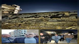 بالصور: النائبان البزري وسعد تفقدا مكان الغارتين على مركز الدعوة للجماعة الإسلامية في صيدا والمبنى المستهدف في حارة صيدا