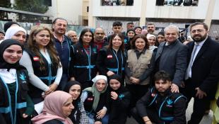 بالصور: رئيس بلدية صيدا حجازي واعضاء من المجلس البلدي رافقوا وزيرة الشؤون الاجتماعية حنين السيد في